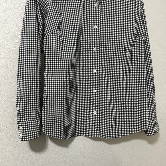 Vineyard Vines Gingham Button Up Shirt Black White Cotton Cashmere 12 - Picture 4 of 9